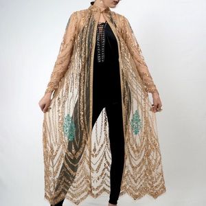 Gold jacket with Tiffany blue embroidery (SOLD)